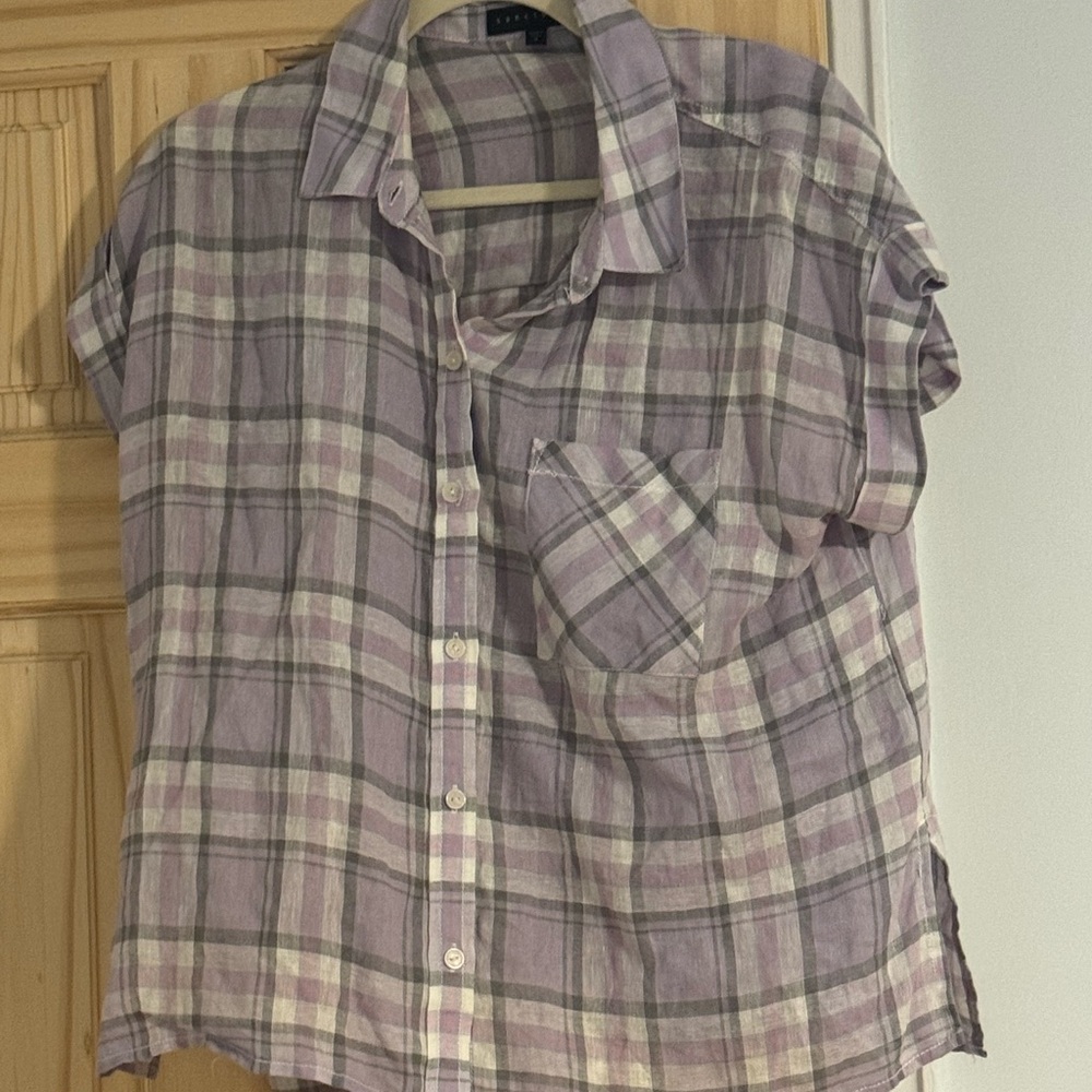 Sanctuary Gray Plaid Shirt